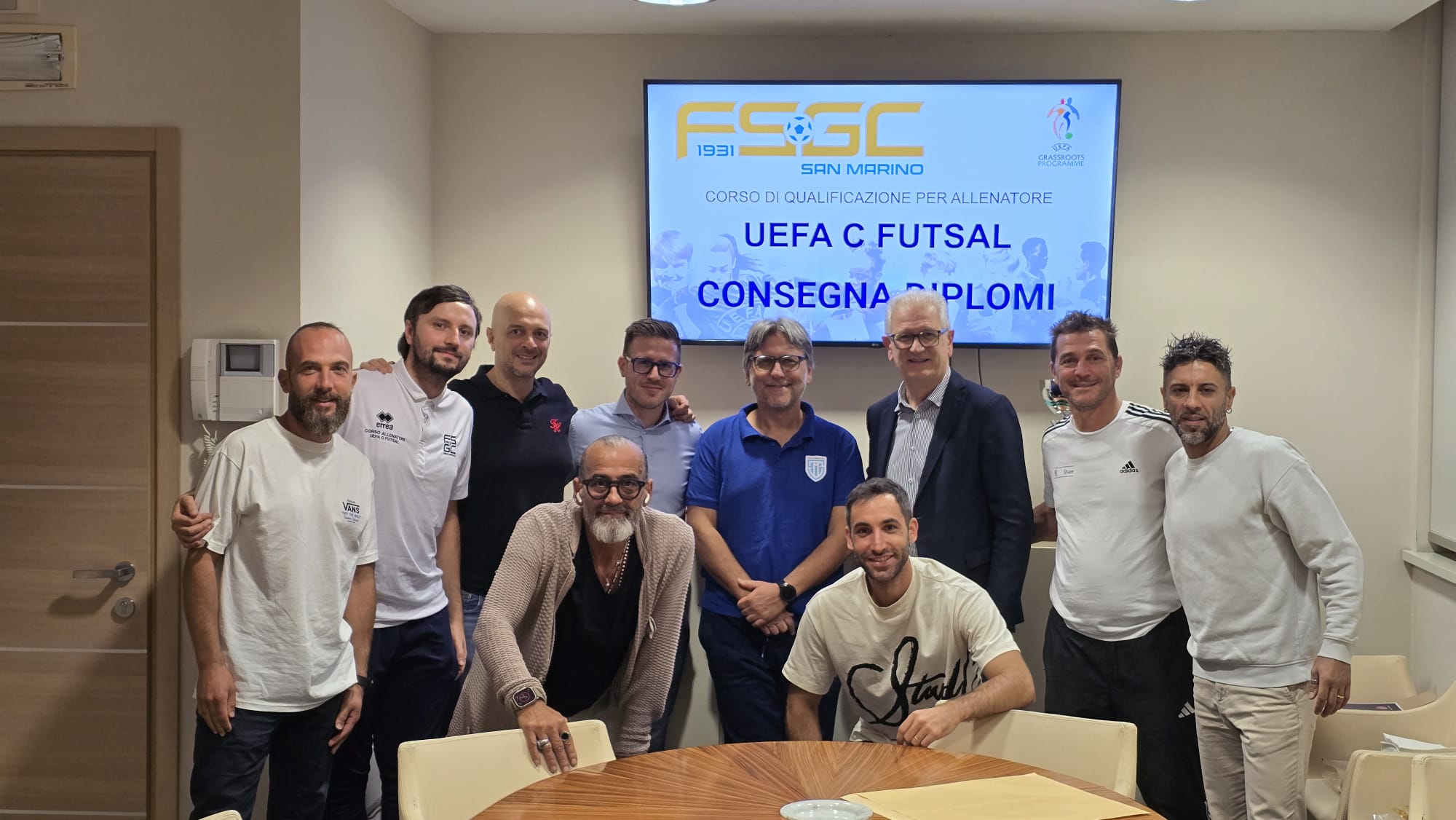 Formazione: consegnati i diplomi UEFA C Futsal a dieci nuovi allenatori
